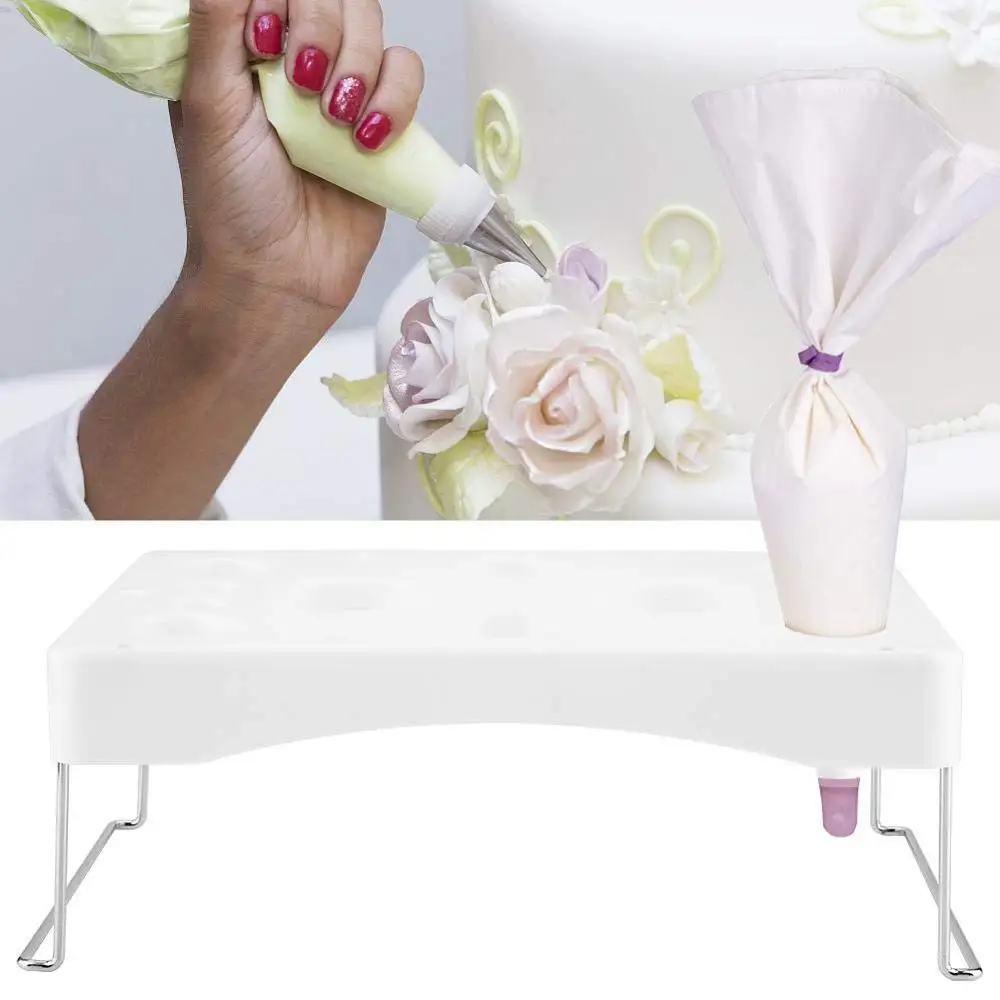 Cake Nozzle Icing Bag Holder Tray Stand 8-Hole Fondant Pastry Decorating Tube Shelf Tool Accessories Cream Work Table | Дом и сад