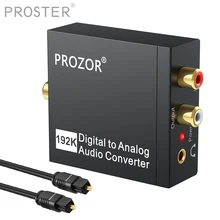 Prozor DAC Digital to Analog Converter Optical Coaxial Fiber SPDIF to RCA 3.5mm Jack Audio Adapter With Optical Cable Adapter