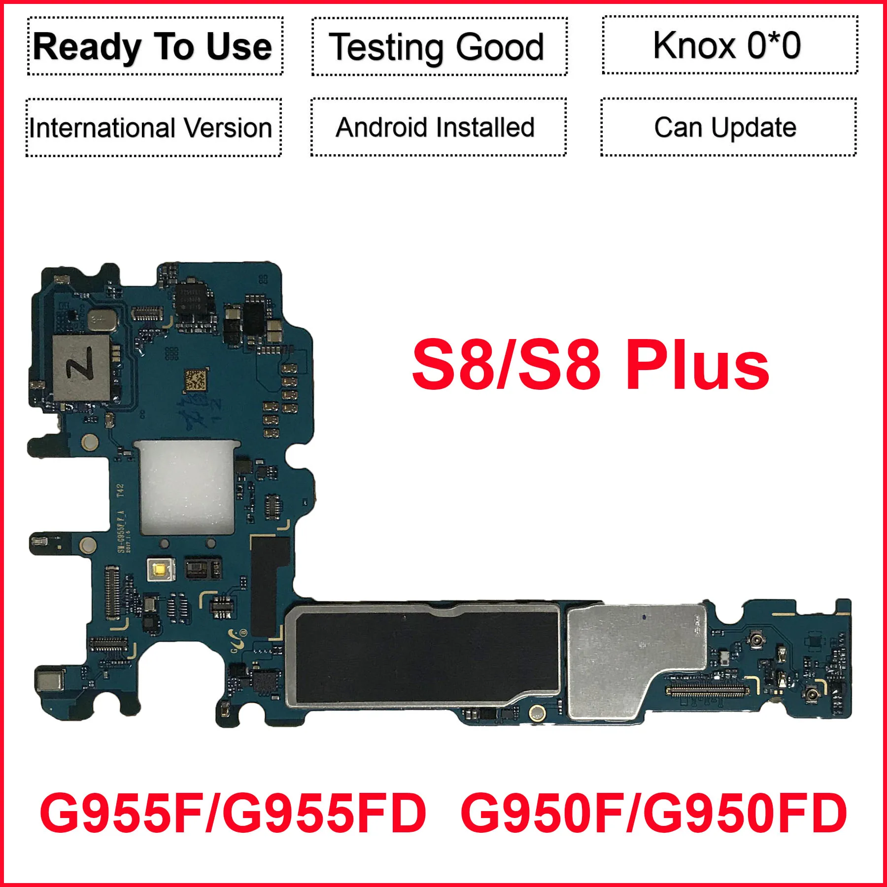 

Original Motherboard For Samsung Galaxy S8 Plus G955F G955FD S8 G950FD G950F G950U G955U 64GB Unlocked MainBoard Knox 0*0