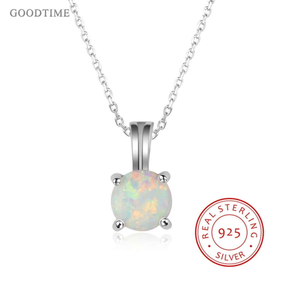 

Trendy Silver 925 Jewelry Opal Pendant Necklace 925 Sterling Silver Pendant Necklaces For Women Girl Luxury Jewelry Necklace