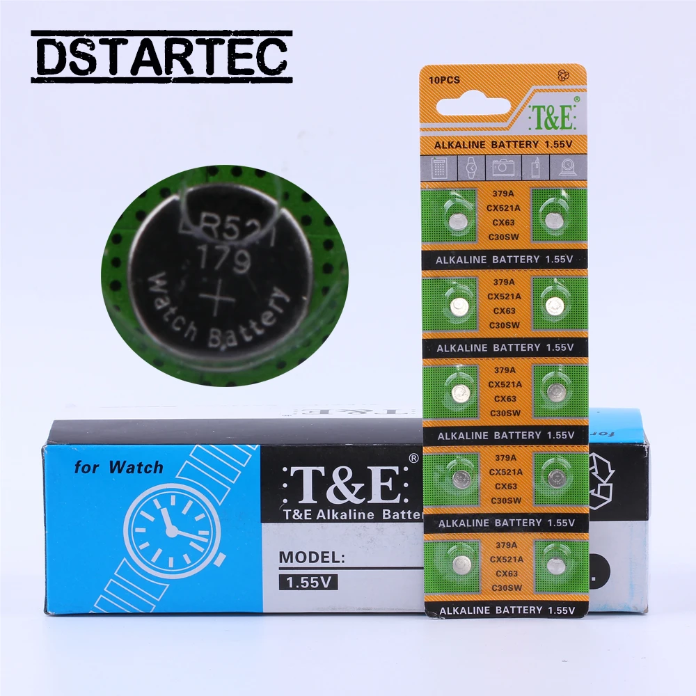 10 шт. кнопочная Батарея 1,55 V AG0 SR63 LR69 LR521 379A SR521SW GP379 D379 V379 V520 AG 0 щелочные батареи таблеточного батарейки-таблетки