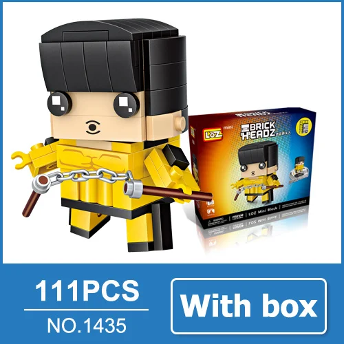 Bruce Lee with box LOZ Симпсоны фигурка аниме модель Миниатюрные фигурки блоки игрушки мультфильм Фильмы подарок для девочек женщин друзей - Цвет: Bruce Lee with box