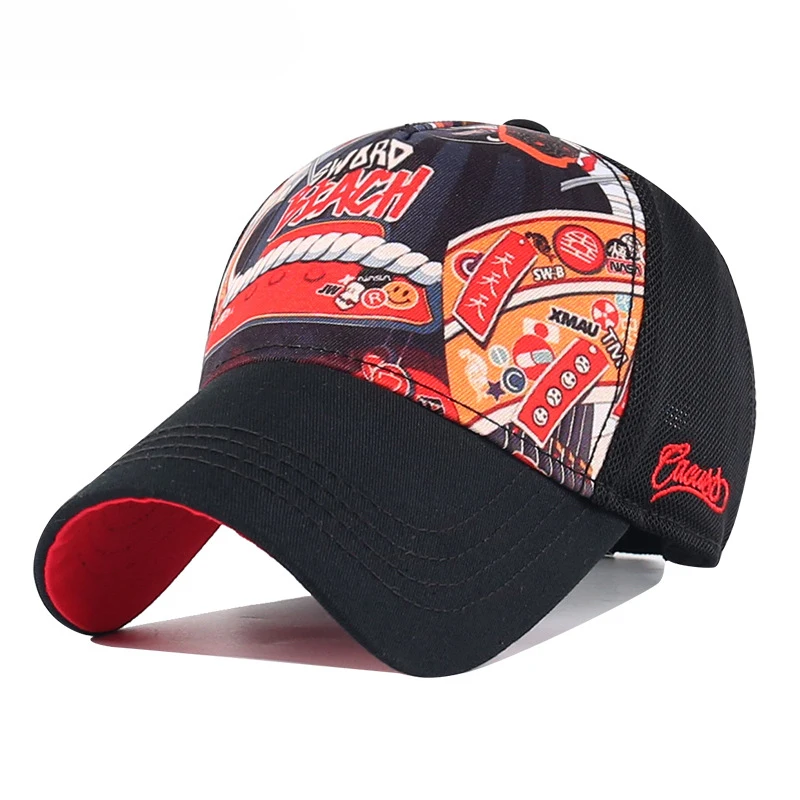 Бейсболка из чистого хлопка регулируемая летняя кепка черного сетчатого