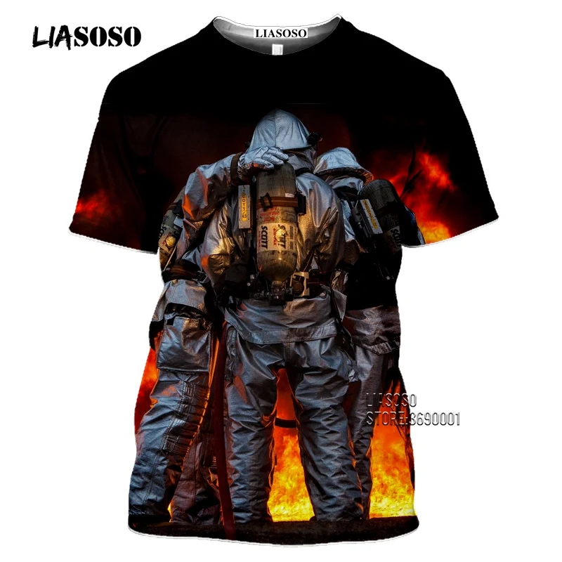 Футболка Мужская/Женская с 3D-принтом Повседневная рубашка принтом огня и силы