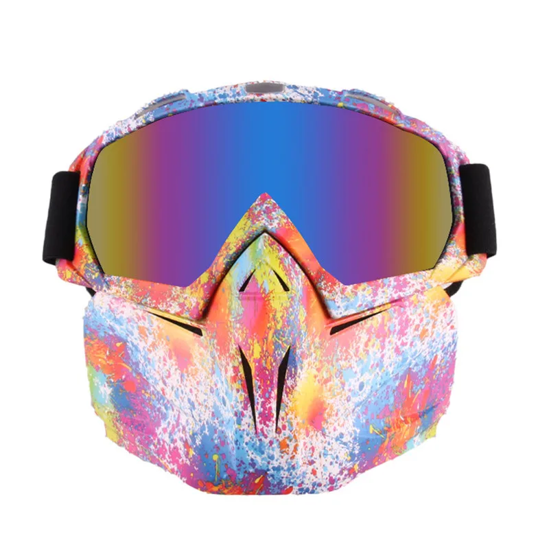 

Windproof Breathable Ski Mask with Glasses Outdoor Sports Motorcycle Motocross Safety Mask Anti-impact Skiing Snowmobile Mask