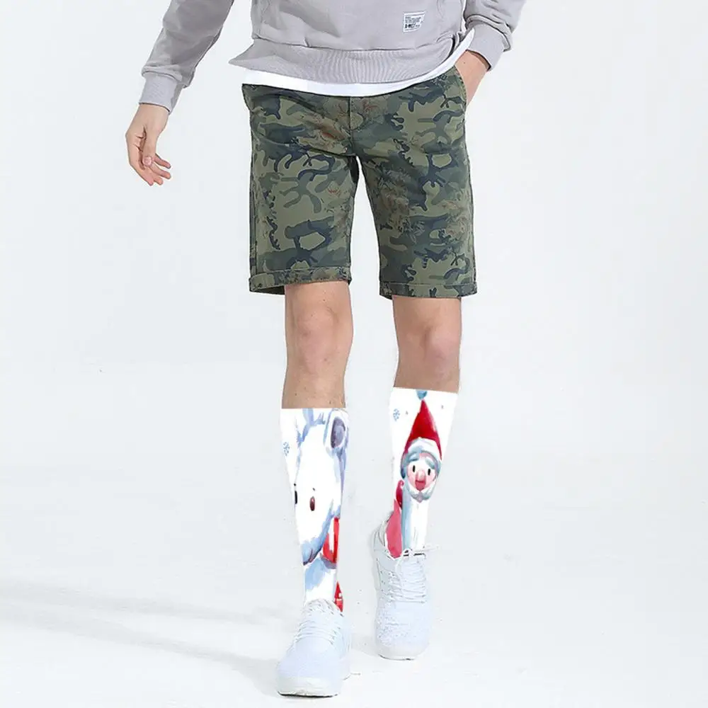 Рождественские женские унисекс носки рождественские с принтом забавные зимние