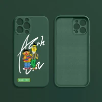 ins sesame street cookie phone case for iphone 12 13 mini 11 pro x xr xs max 7 8 6 plus simple label letter silicone cover coque