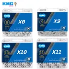 Цепи KMC 8, 9, 10, 11 скоростей, для горного велосипеда цепь для дорожного велосипеда, 116, 118 звеньев, 10 в, 11 S, запчасти для горного велосипеда
