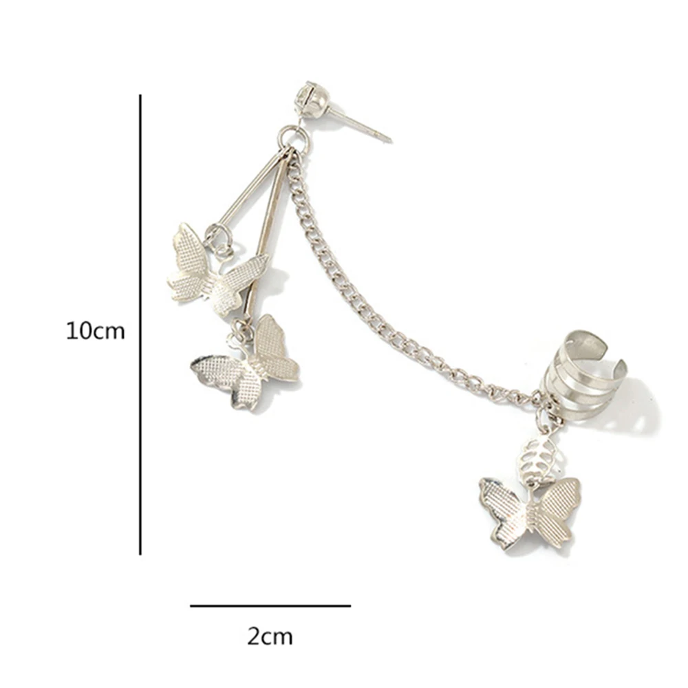 

Fashion Butterfly Clip Earrings Ear Hook Stainless Steel Ear Clips Double Pierced Earring Earrings Women Girls Jewelry