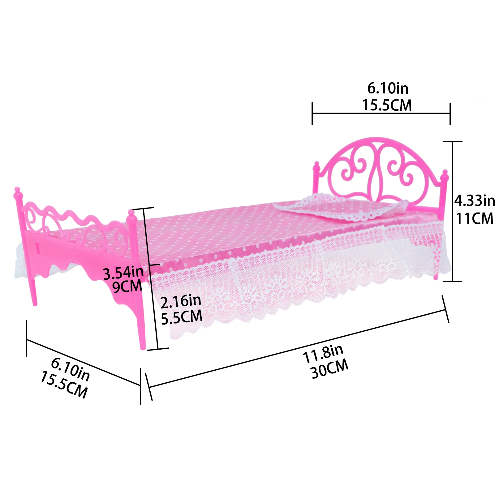 Модные Розовые наборы для кукольной спальни 1:6 постельное белье кукольного