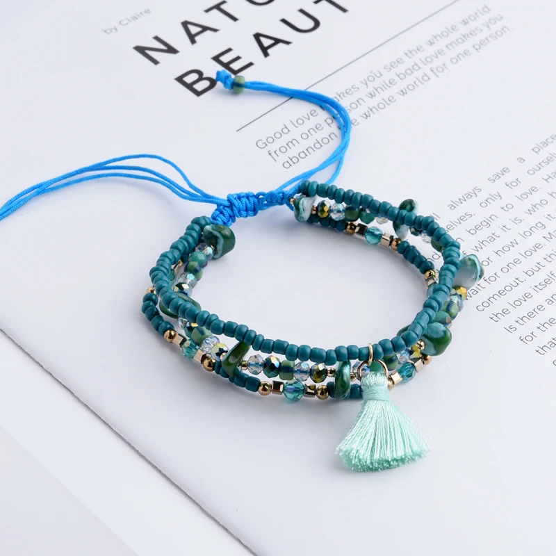 Женские плетеные браслеты в стиле бохо | Украшения и аксессуары