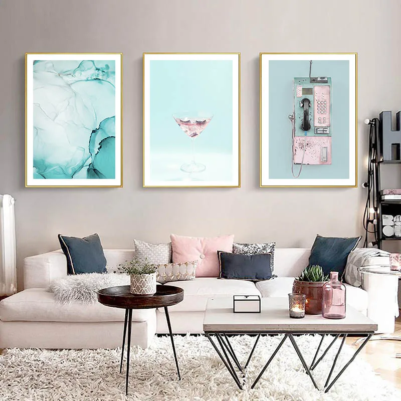 Тропический яркая пляжная ананас плакат с велосипедом пейзаж Картина на холсте