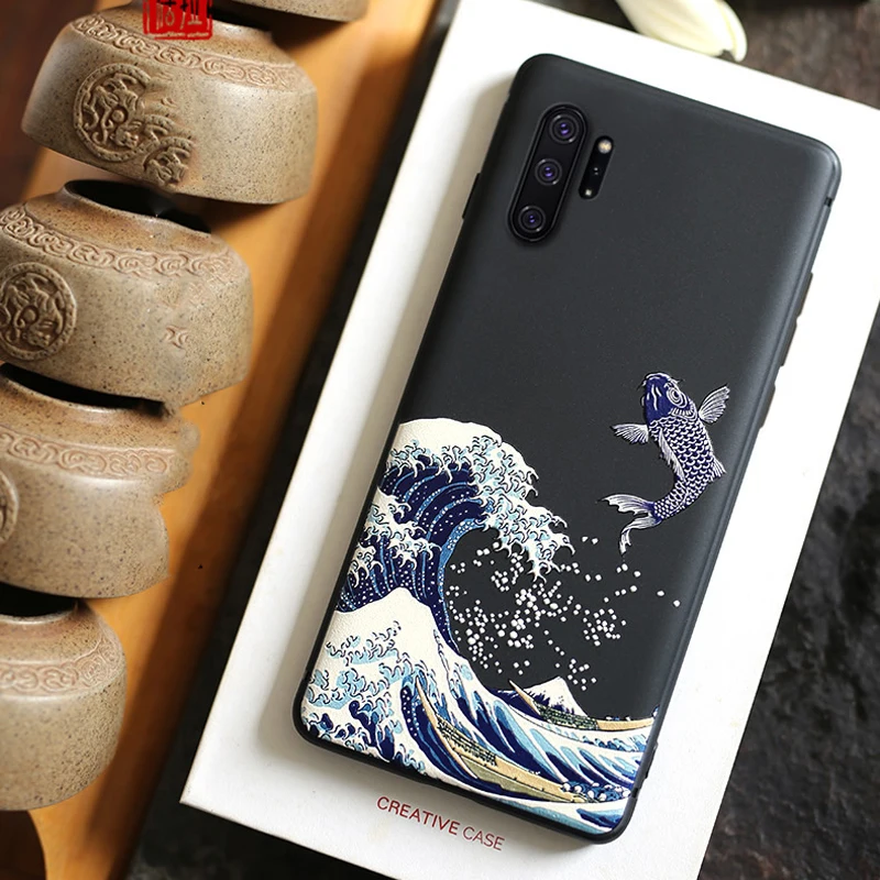 Чехол для Samsung Galaxy Note 10 Plus с рельефным 3d-рисунком матовый мягкий чехол-накладка