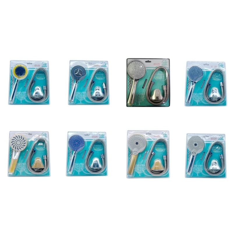 

Комплект для ручного душа Лейка для душа высокого давления с шлангом и кронштейном, прочная Душевая система, легкая установка, экономия вод...