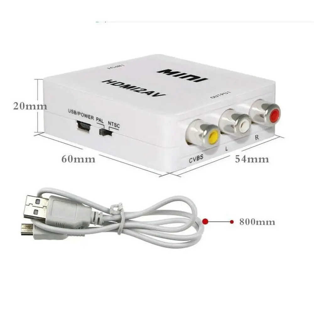 LANGTEK HDMI в AV/RCA CVBS адаптер 1080P видео конвертер HDMI2AV коробка поддержка NTSC PAL выход AV |