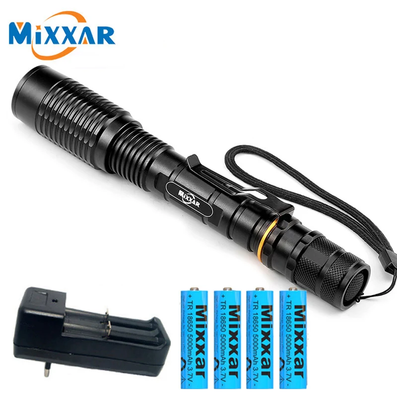 Светодиодный фонарик ZK20 mixxar 5 режимов Регулируемый зум 4 батарейки 18650 Рабочий