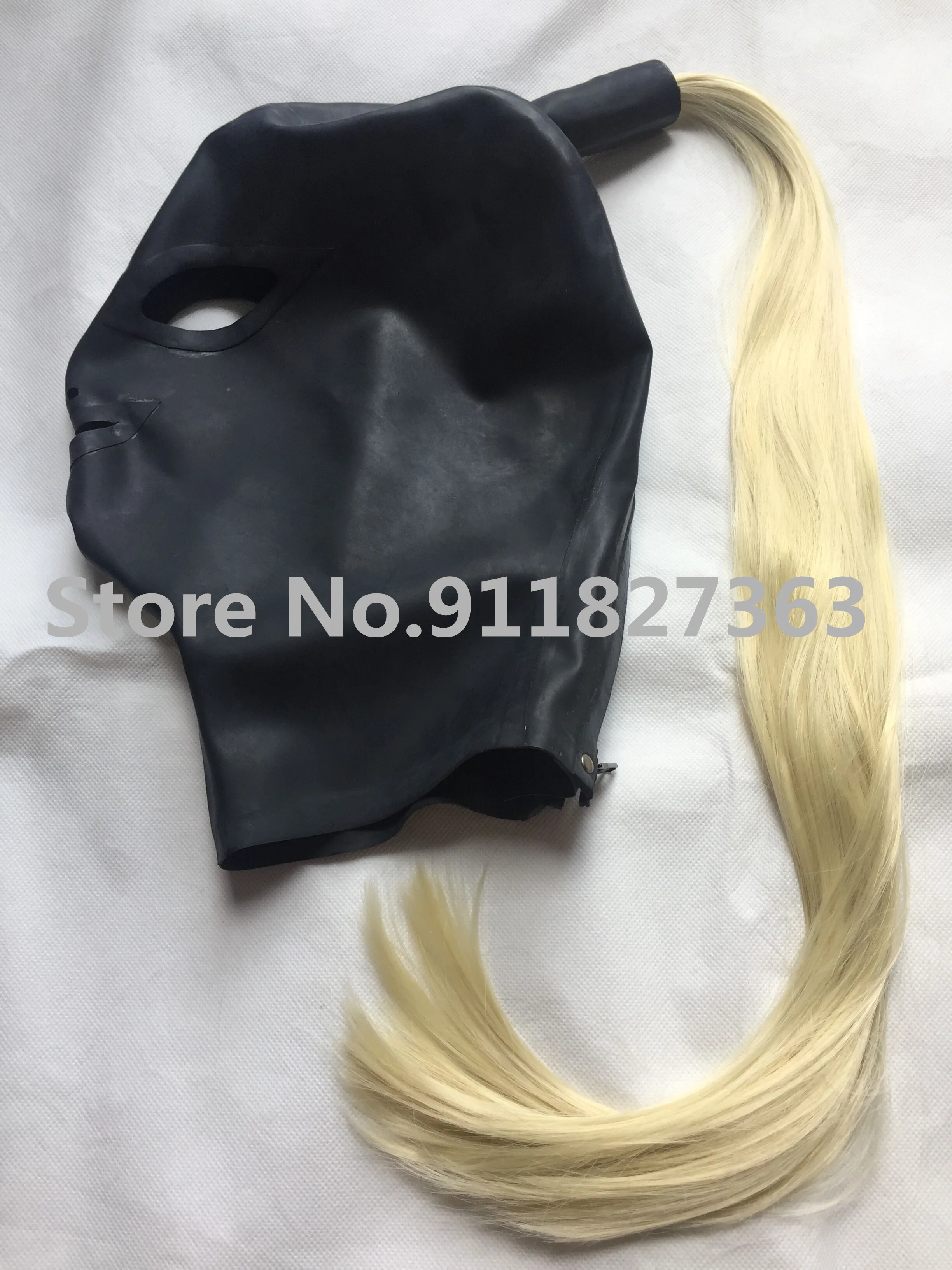 Латексная Маска резиновая унисекс капюшон с парик Фетиш маска оплетка парики