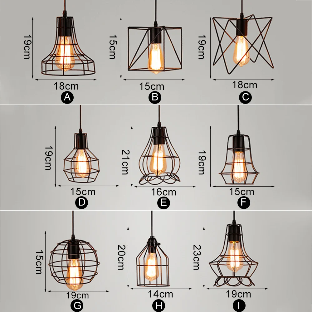 Modern CagePendant Light Iron Minimalist Retro Scandinavian Pendant Lamp Metal Hanging E27 Indoor Decoration | Освещение