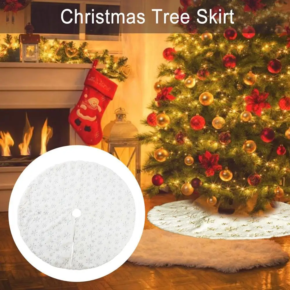 

Christmas Tree Skirt Christmas Tree Foot Carpet Tree Skirt Mat Under The Tree Christmas Decorations For Home Snowflake 90/122cm