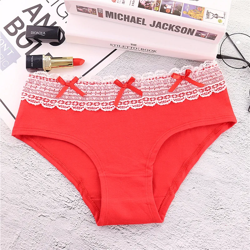 

Ladies Panties Red Ladies Underwear Sexy Red Cotton Panties Ladies Sexy Lace Panties Bow Design Fashion Printed Ladies Underwear