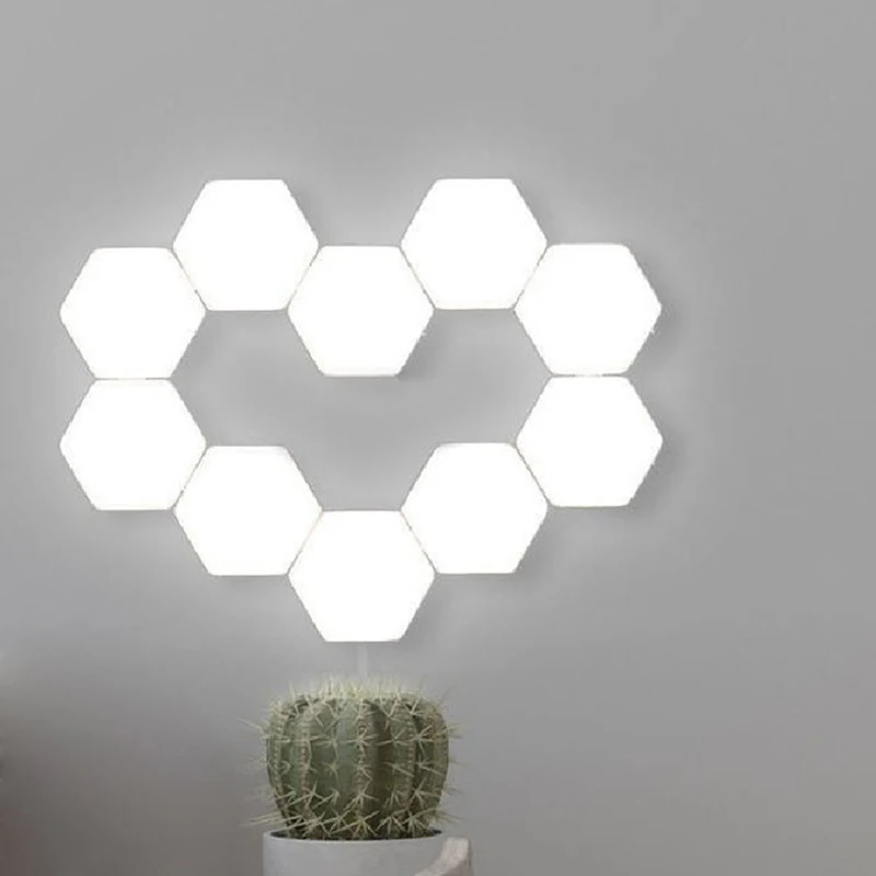 Panel Lamp Novelty Hexagonal Light LED Night Touch Sensitive Modular Magnetic Creative Decoration DIY Wall | Лампы и освещение