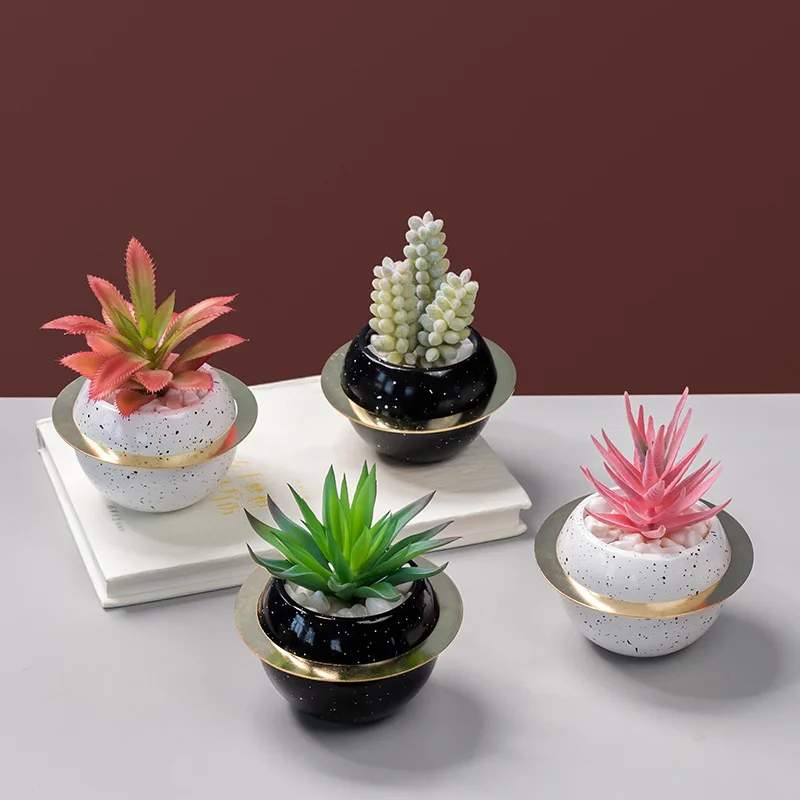 

Home Artificial Creative Ornaments Succulent Plants With Pot For Living Room Decoration Wedding Garden Outdoor Decoration