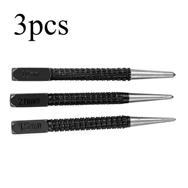 

Non-slip Marking Tool Center Punch 3 Pcs/set For Waterproofing Alloy Wood Hole