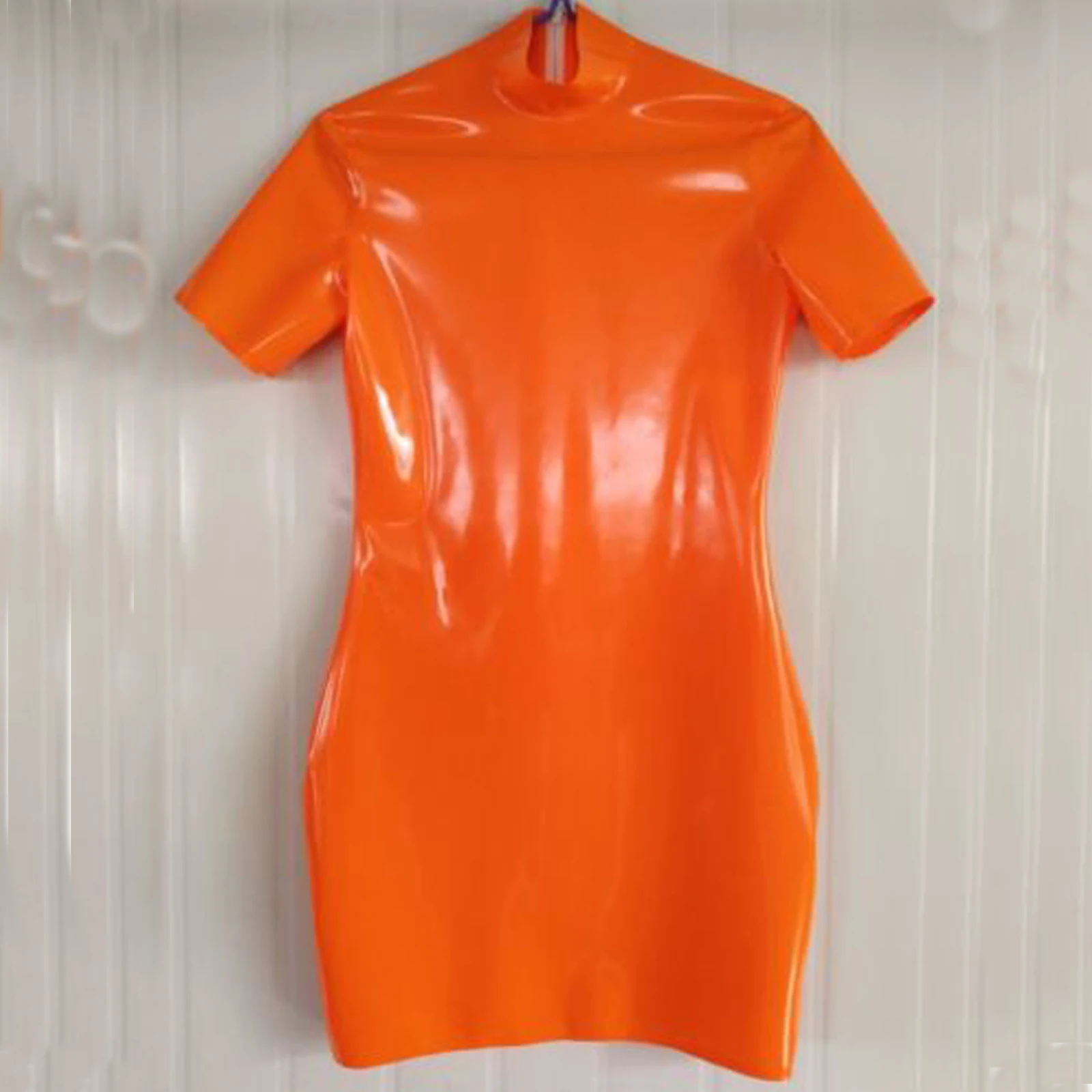 Сексуальное латексное оранжевое платье Вечерние Косплей Повседневная одежда