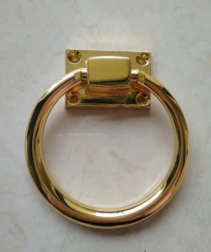 Деревянная ручка для дверных ручек блестящее Серебряное кольцо дверной молоток