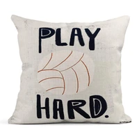linen throw pillow cover case volleyball signs decorative pillow cases covers home decor square 18 x 18 inches pillowcases