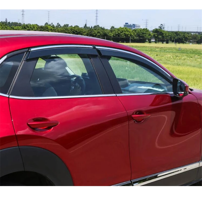 CEYUSOT для Mazda CX-30 автомобильный козырек для окна 4 шт. боковое водонепроницаемое украшение щит внешние аксессуары комплект кузова CX30 2020 CEYUSOT для Mazda CX-30 автомобильный козырек для окна 4 шт. боковое водонепроницаемое украшение щит внешние аксессуары комплект кузова CX30 2020