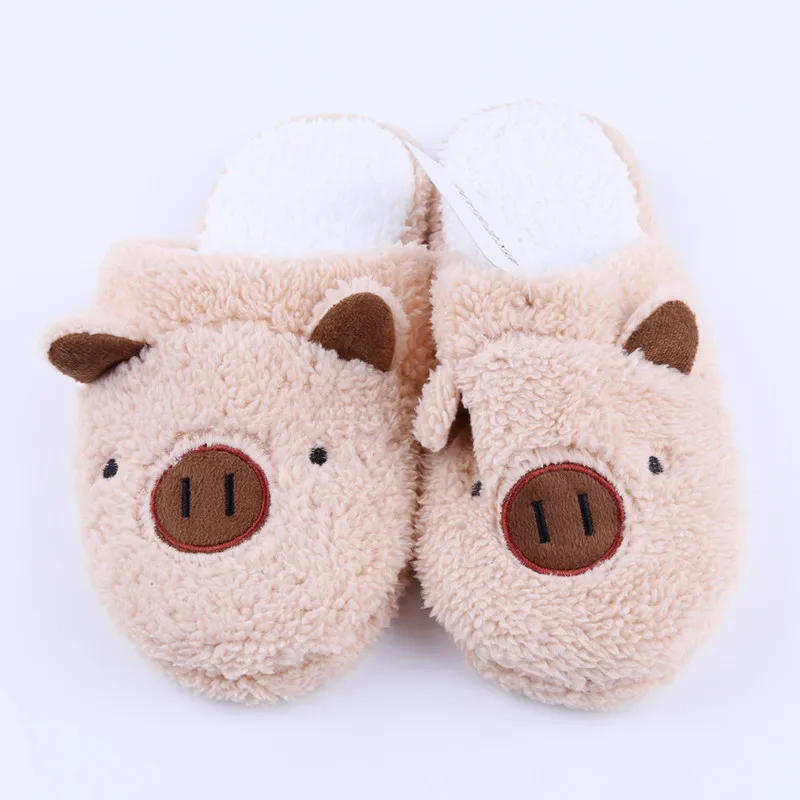 Beige Г. Зимние женские тапочки домашняя обувь для женщин Chinelos Pantufas Adulto Модный милый медведь свинья домашние тапочки с мехом - Цвет: Beige