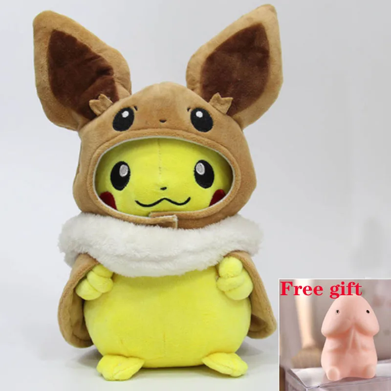 Kawaii Pocket Animals Pikachu Cosplay Evee плюшевые игрушки Gengar мягкие куклы игрушка с плащом Cos