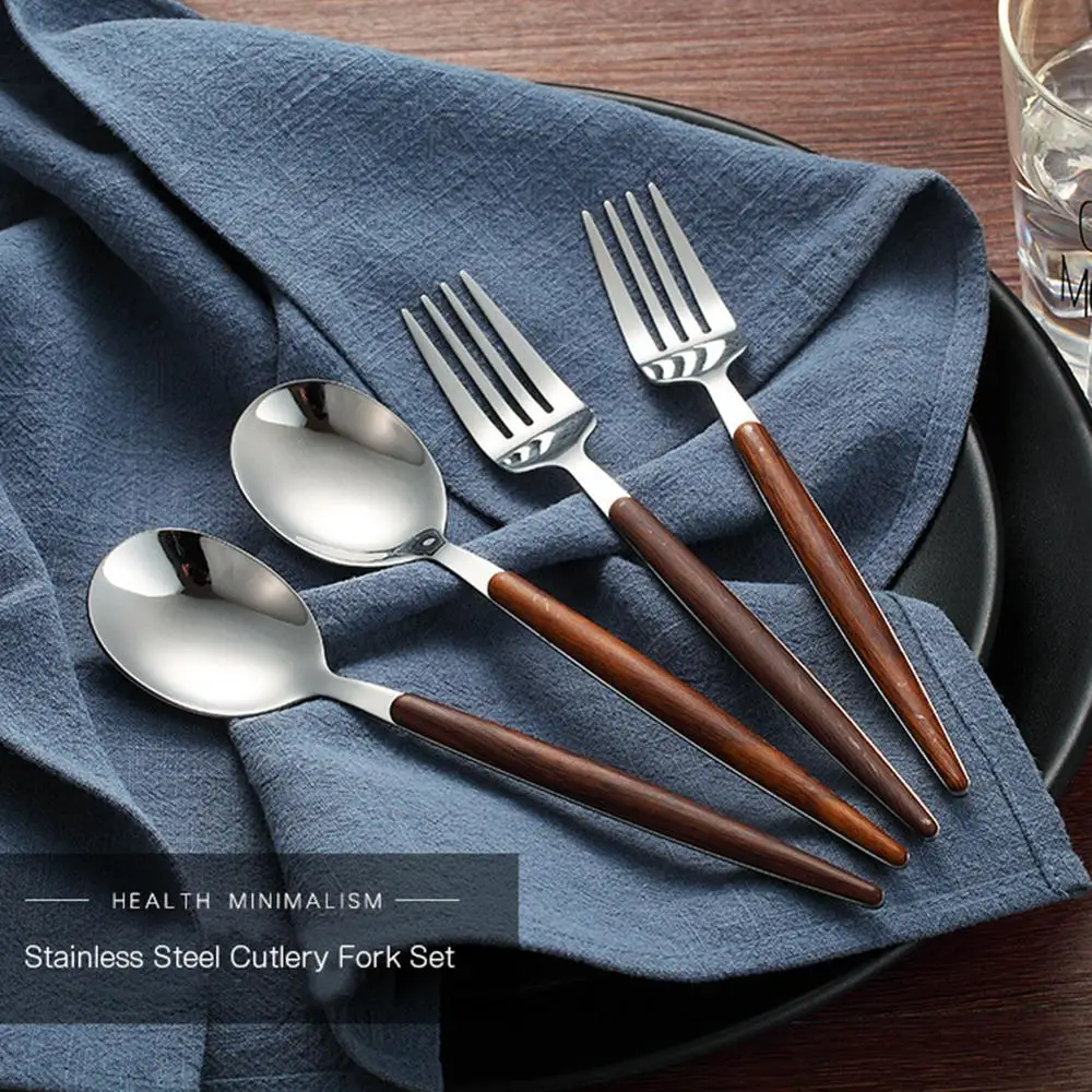 Изысканный Сталь набор столовых приборов Золотой Нержавеющая сталь столовые