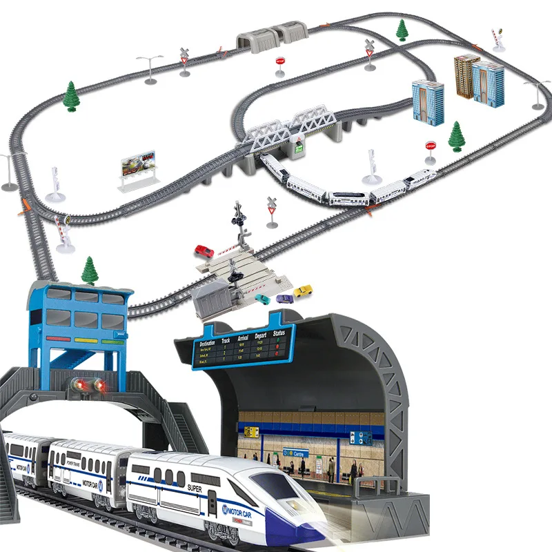 Tren de Alta Velocidad el&eacute;ctrico Harmony para ni&ntilde;os, juguete de ensamblaje, tren de alta velocidad, juguete de cumplea&ntilde;os y Navidad-0