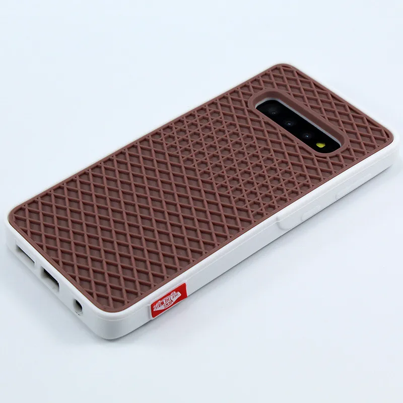 

Waffle Phone Case For Samsung Galaxy A51 A71 A50 A70 A30 S10 S10plus S20 S20plus Silicone Waffle VAN Shoe Sole Phone Back Cover