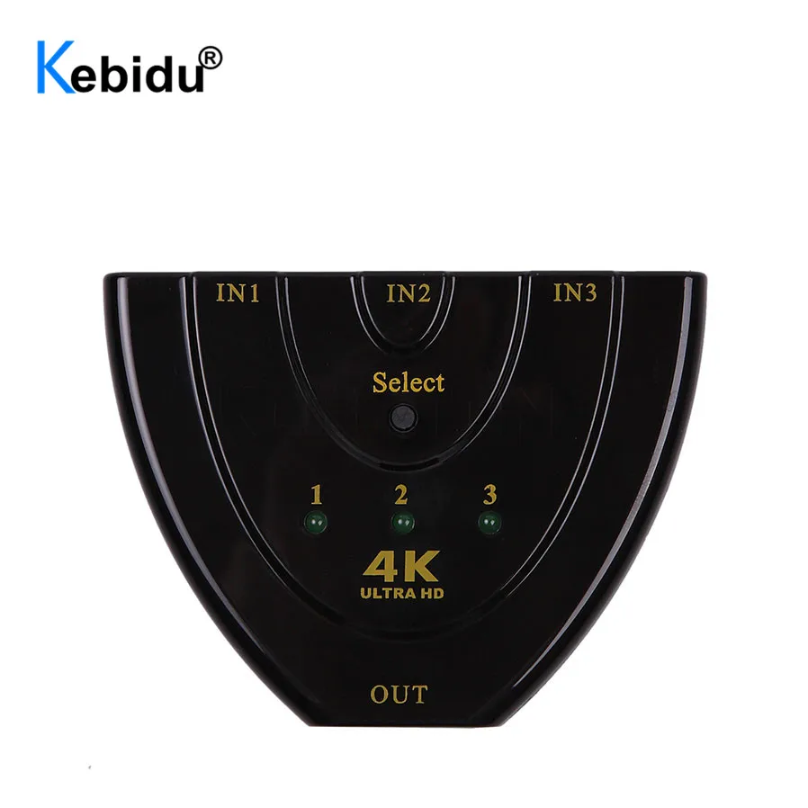 3-портовый коммутатор kebidu Mini 4K HDMI x 2K HDMI-совместимый разветвитель 3 в 1 концентратор