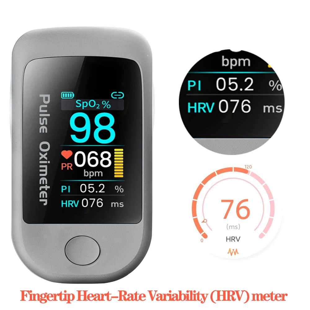 Блютоотом Android Apple Health вариабельности сердечного ритма пальцевый пульсоксиметр
