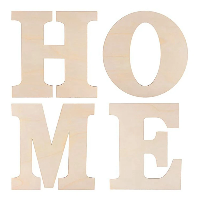 

1 Set Unfinished Wooden Letters Large Home For Home Wall Decoration