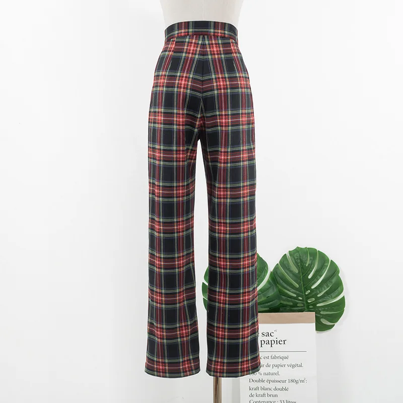 

Kpop IU Lee Ji Eun Same Christmas Outfit Sweater Knitted Tops Pullover Plaid Loose Straight Pants Trousers Women Set Clothes
