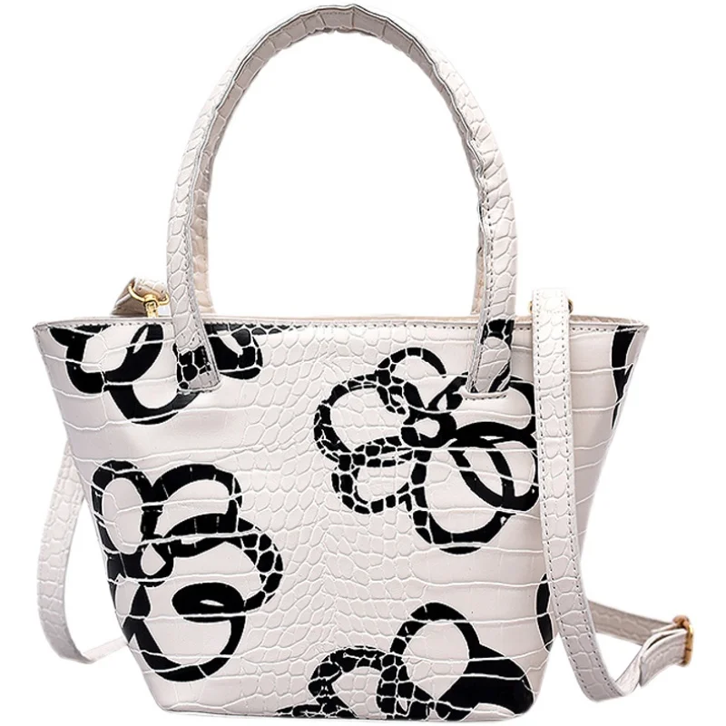 

Simple Luxury flowers PU Leather Tote Bags for Women 2020 Female Branded Branded Fashion Zipper Handbags and Purses