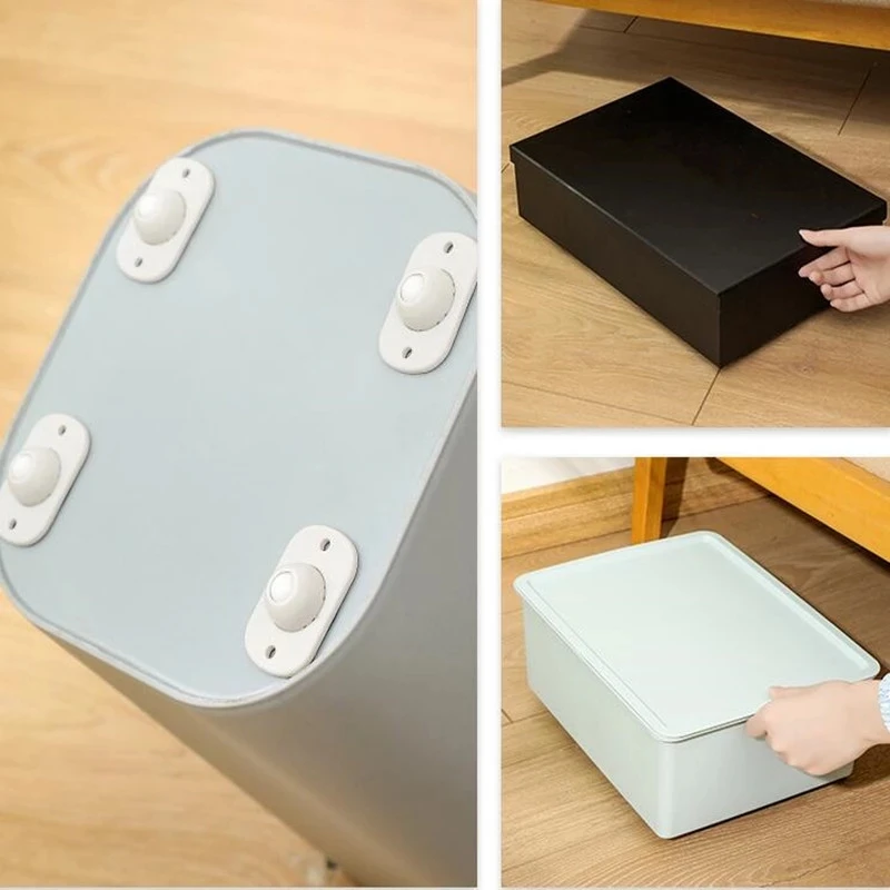4Pcs Self Adhesive Casters For Storage Box Portable Universal Wheel Rollers Furniture Bottom Mobile Noiseless Pulley | Обустройство
