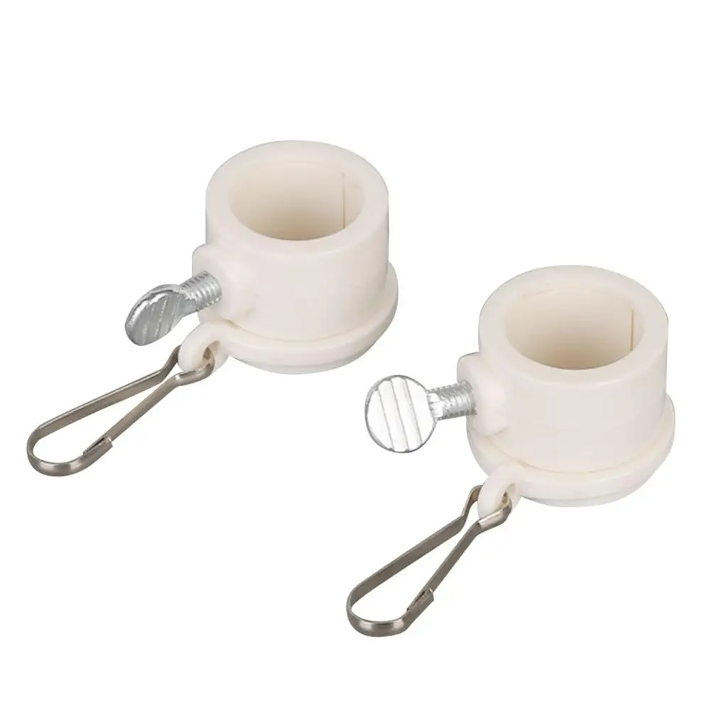 

2pcs Plastic Flagpole Mounting Rings Set With Fixed HookAnti Wrap 360 degrees Rotatable Ring with Carabiners