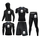 Летний мужской спортивный костюм для тренажерного зала, футболка Rashguard, Быстросохнущий Эластичный компрессионный дышащий костюм для бега и бега