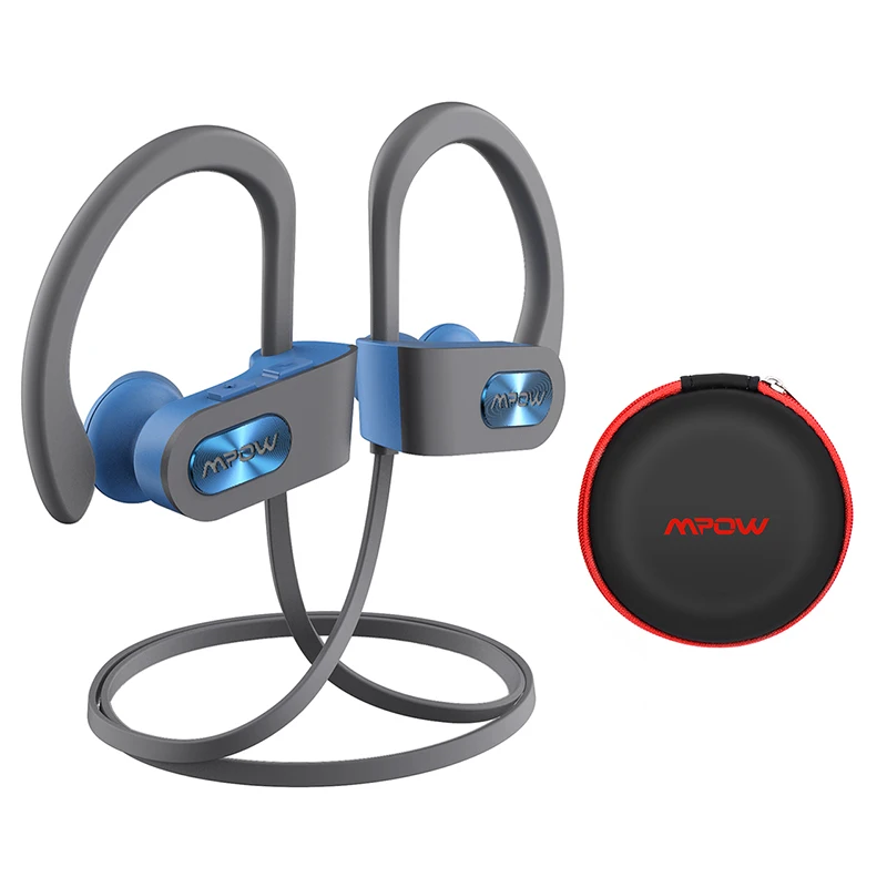 Mpow пламя 088A Bluetooth наушники IPX7 водонепроницаемый Спорт бег Беспроводная гарнитура спортивные наушники с микрофоном для телефона - Цвет: Blue and Gray