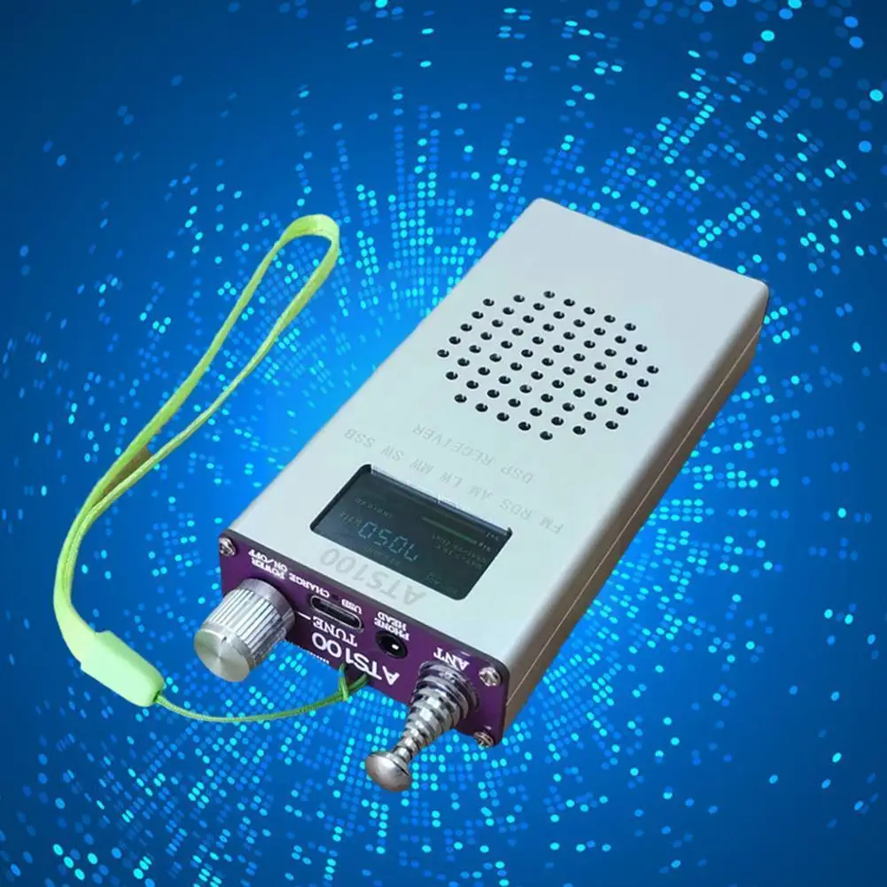 

1PCS New ATS100 DSP Receiver Radio Receiver 150K-30MHZ LW Whip SW FM With RDS AM Antenna SSB MW 64M-108MHZ E4S3