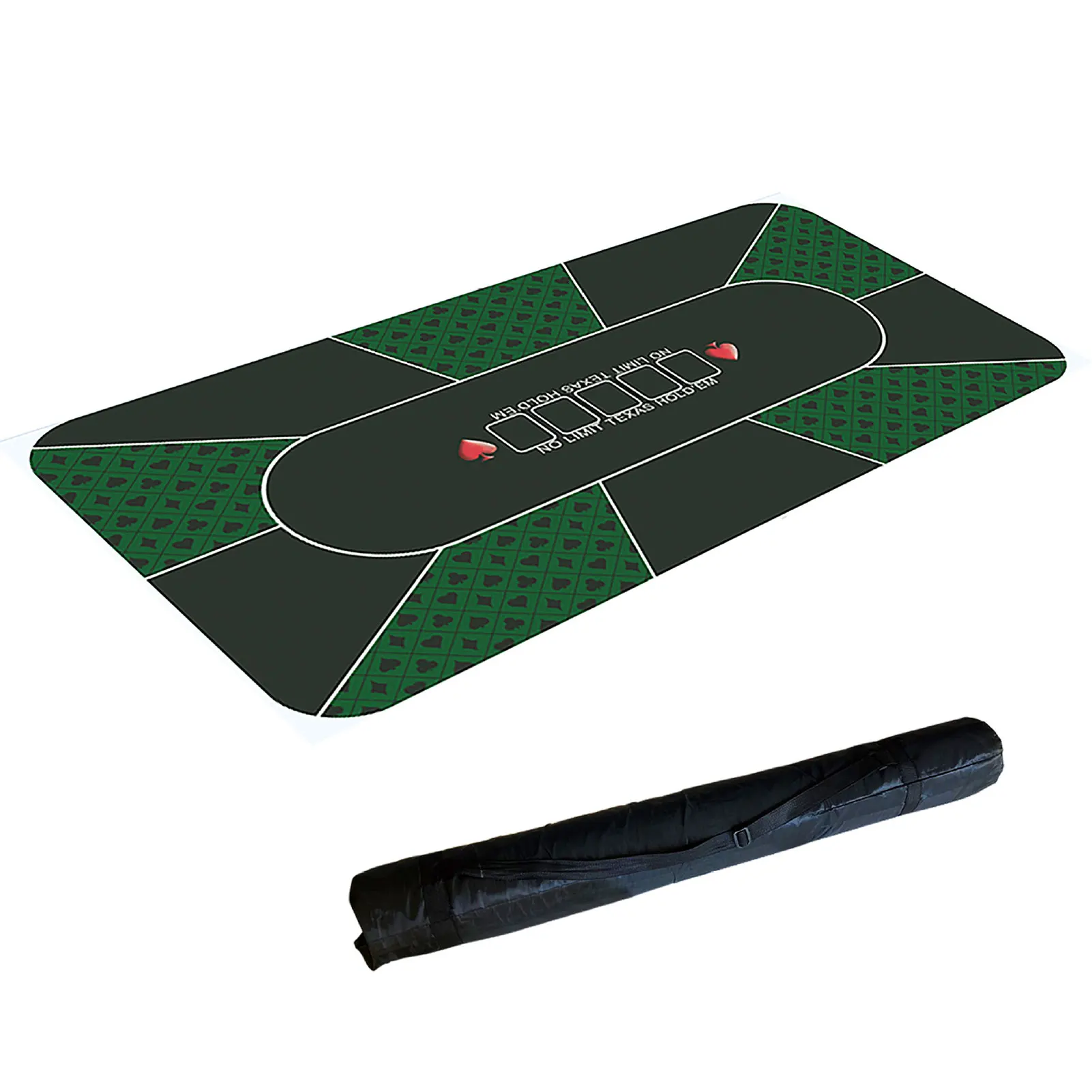 180*90cm Texas Holdɾm Poker Mat Suede Rubber Table Cloth Top Digital Print Casino Board Game With Carrying Bag | Спорт и