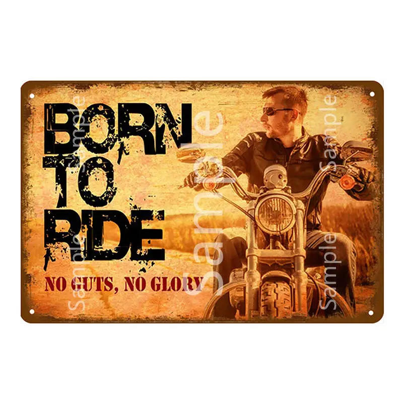 Винтажные металлические настенные художественные таблички Born To Ride для