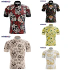Мужская велосипедная футболка HIRBGOD 2021, летняя быстросохнущая футболка с коротким рукавом и рисунком черепа, Мужская одежда для велоспорта