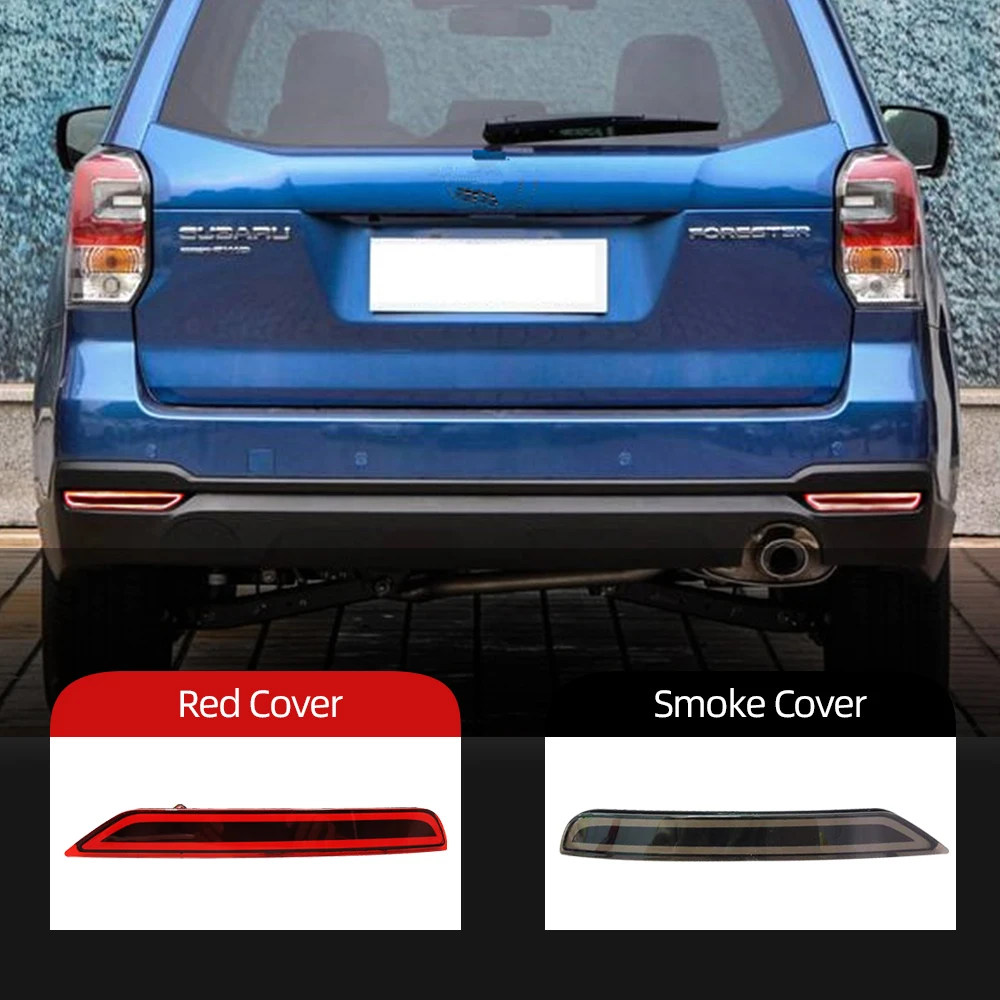 CSCSNL 2PCS LED For Subaru Forester 2008-2018 Rear Bumper Reflector Light Red Car Driving Brake Fog Trim Molding Tail Lamp | Автомобили и